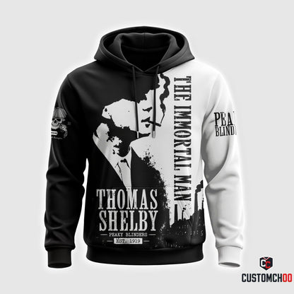 Thomas Shelby The Immortal Man Black White Apparel Collection | Hoodie, Zip Hoodie, Sweatshirt, T-Shirt & Polo Shirt