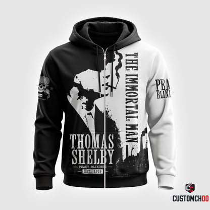 Thomas Shelby The Immortal Man Black White Apparel Collection | Hoodie, Zip Hoodie, Sweatshirt, T-Shirt & Polo Shirt