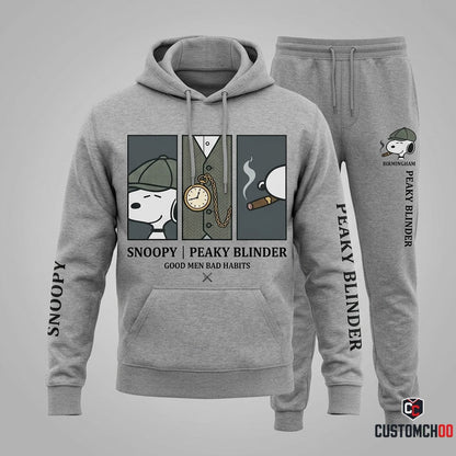 Limited Edition Snoopy Peaky Blinder Hoodie & Sweatpants Set