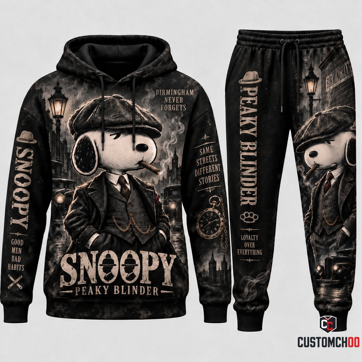 Limited Edition Snoopy Peaky Blinder Hoodie & Sweatpants Set