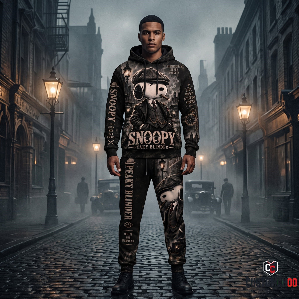 Limited Edition Snoopy Peaky Blinder Hoodie & Sweatpants Set