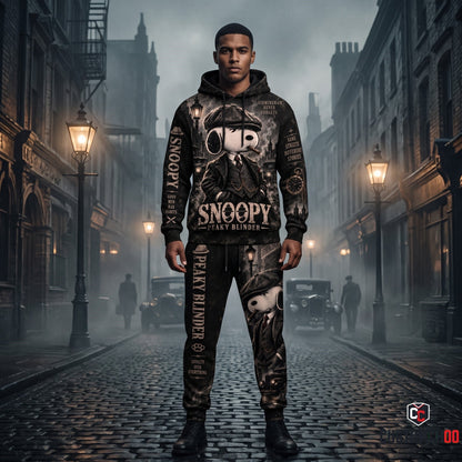Limited Edition Snoopy Peaky Blinder Hoodie & Sweatpants Set