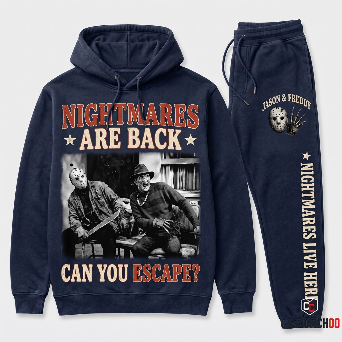 Limited Edition Horror Film Club Hoodie & Sweatpants Set — Vintage Halloween Movie Tee