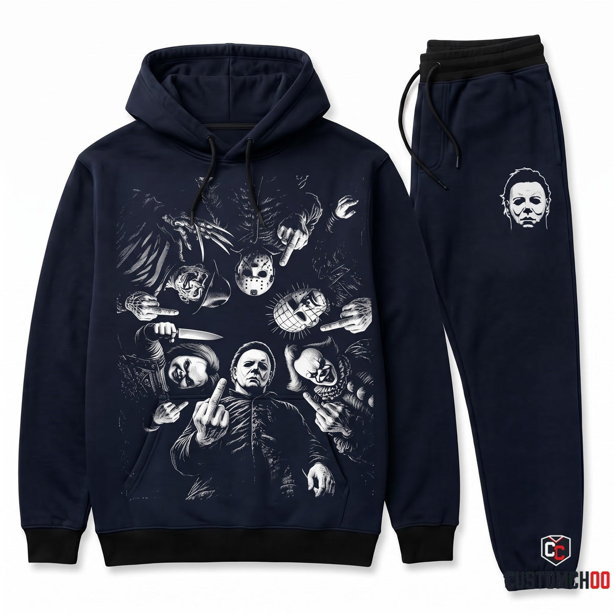 Limited Edition Horror Film Club Hoodie & Sweatpants Set — Vintage Halloween Movie Tee