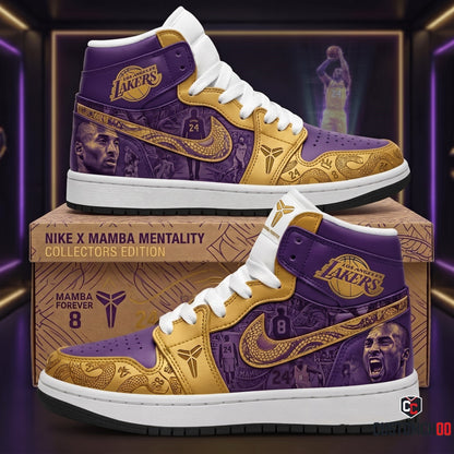 Limited Edition Purple Gold Mamba Mentality High Top Sneakers