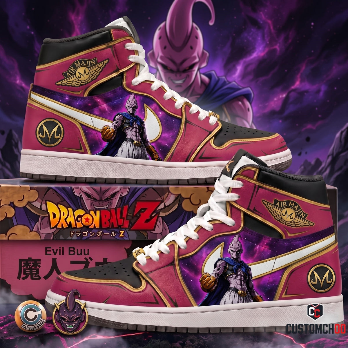 Limited Edition Majin Buu Fan Shoes — Anime High Top Sneaker Gift