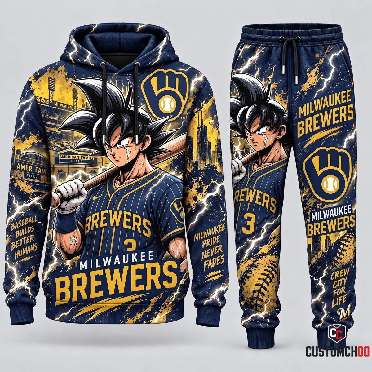 Limited Edition Son Goku x MLB Hoodie & Sweatpants Fan Set