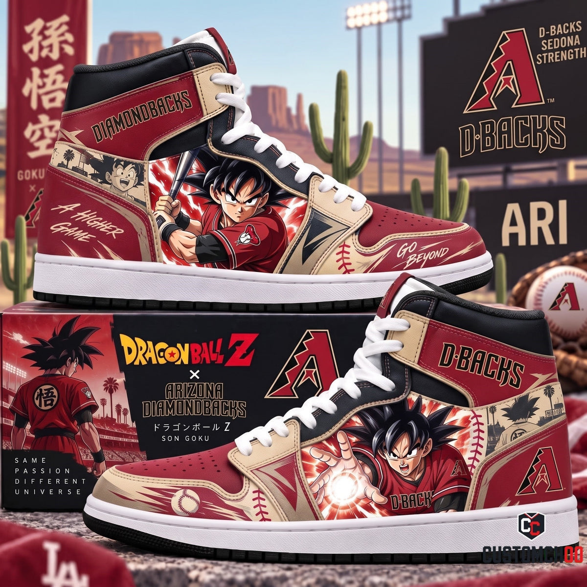 Son Goku x MLB Baseball Fan High Top Sneakers | All 30 Teams Available