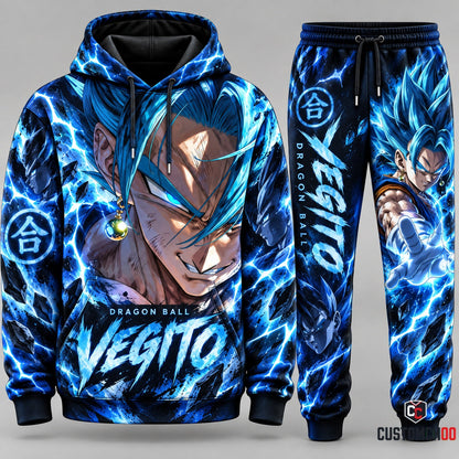 Vegito Blue Hair Form Fan Set — Dragon Ball Hoodie & Sweatpants