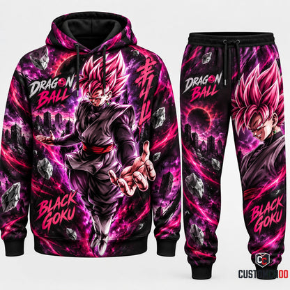 Black Goku Transformation Fan Set — Dragon Ball Hoodie & Sweatpants