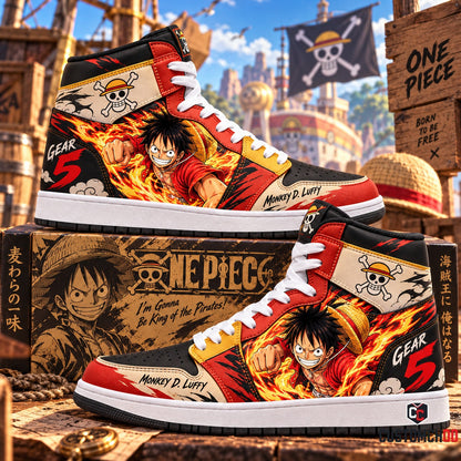 Limited Edition Luffy Fan Shoes — Anime High Top Sneaker Gift