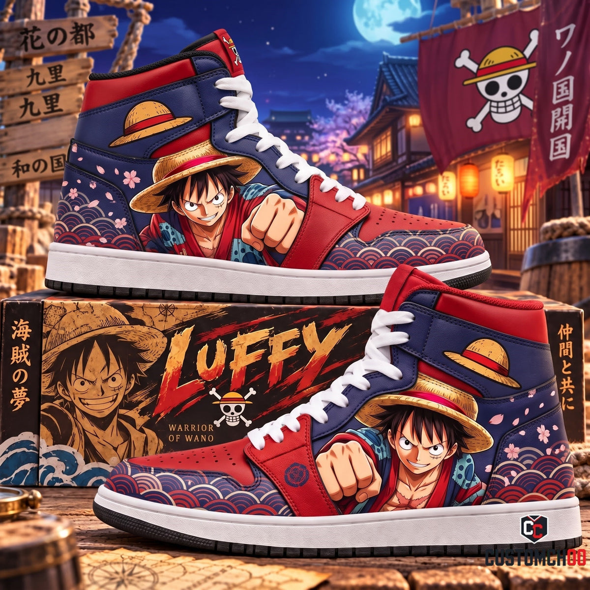 Limited Edition Luffy Fan Shoes — Anime High Top Sneaker Gift
