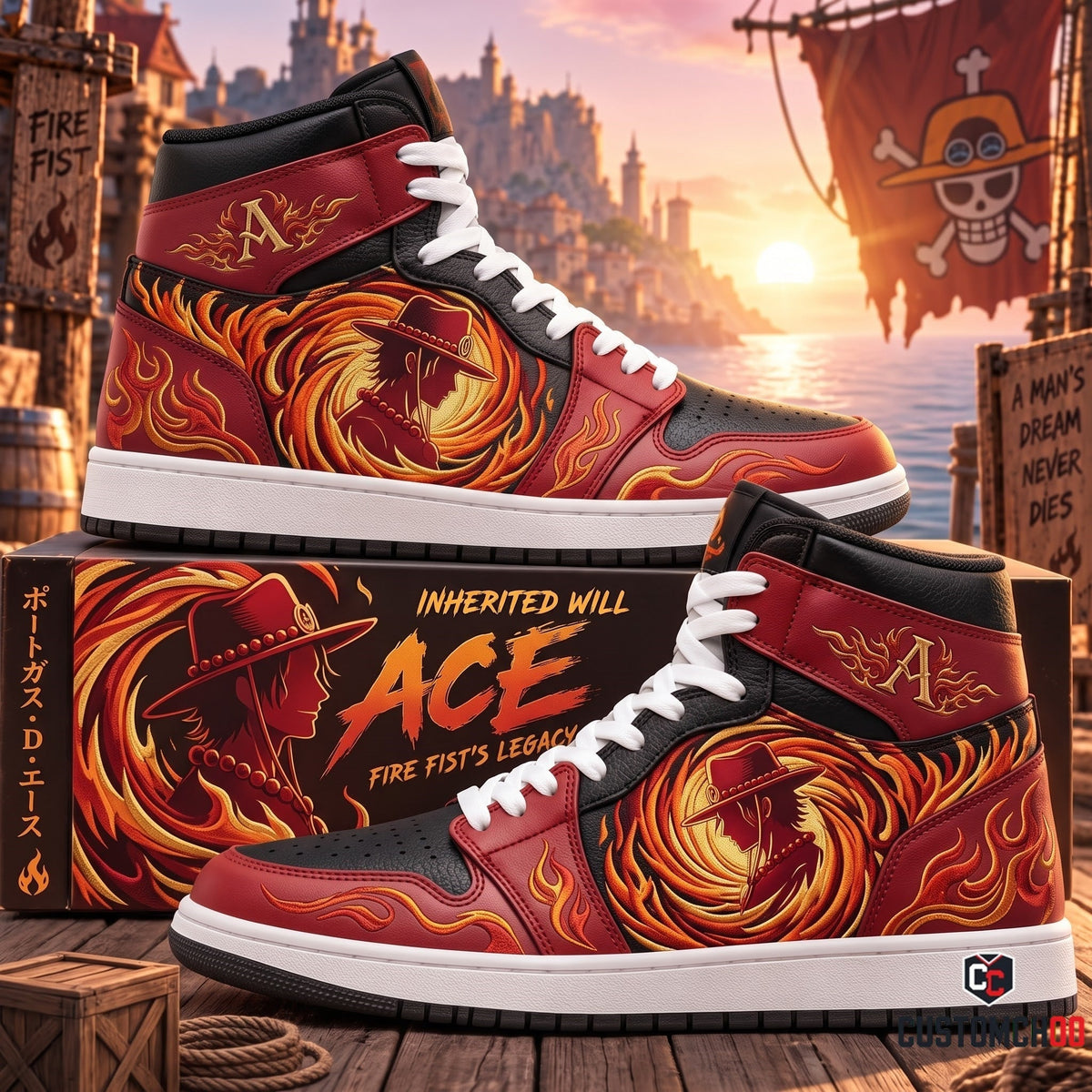 Limited Edition Ace Fan Shoes — Anime High Top Sneaker Gift
