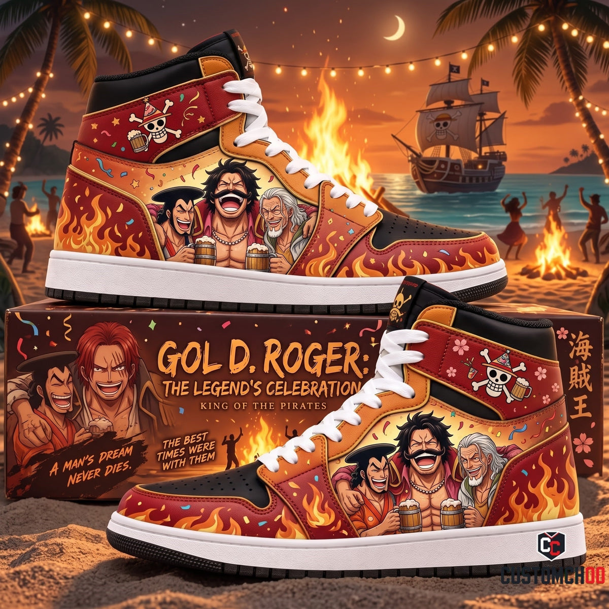 Limited Edition Gol D. Roger Fan Shoes — Anime High Top Sneaker Gift