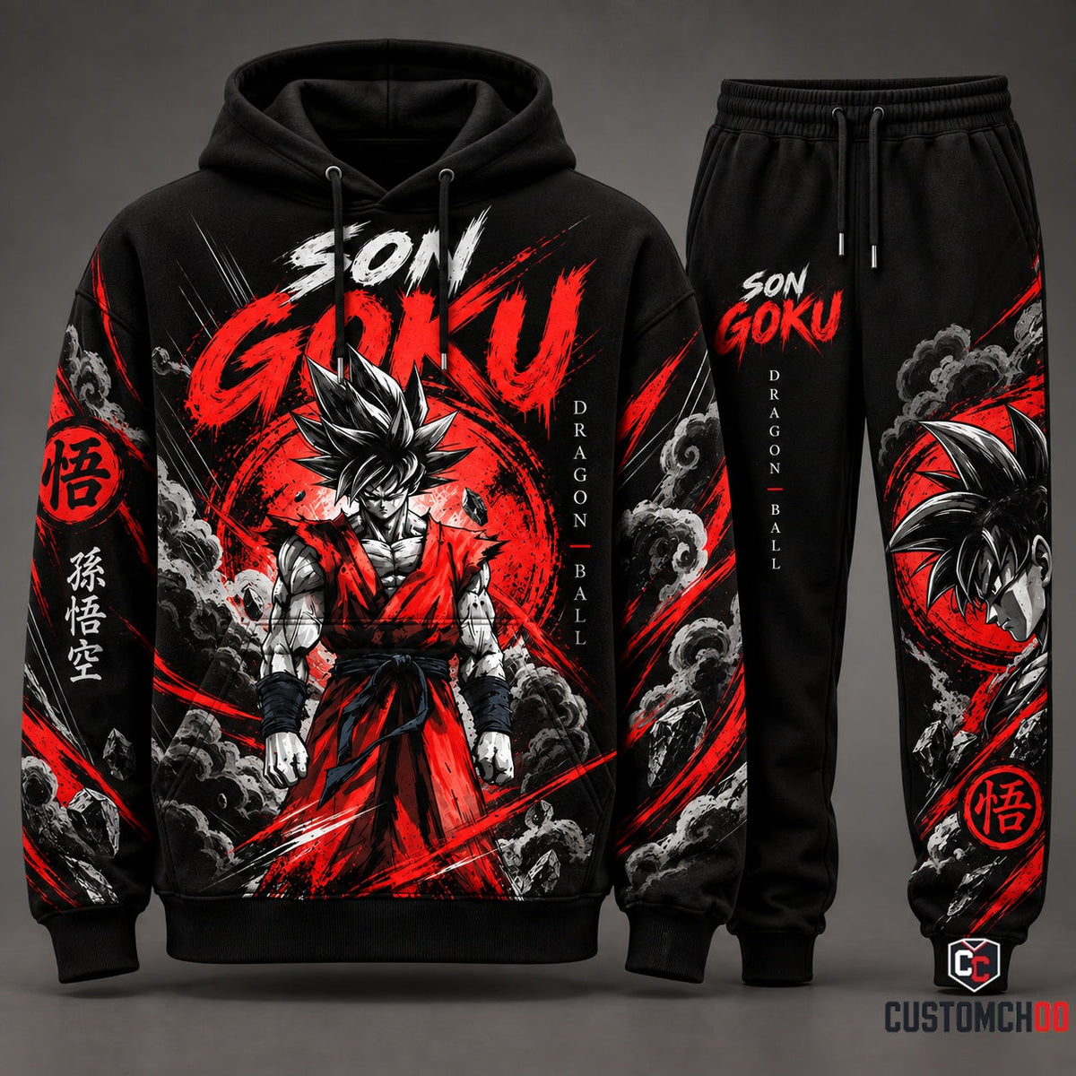 Son Goku Transformation Fan Set — Dragon Ball Hoodie & Sweatpants