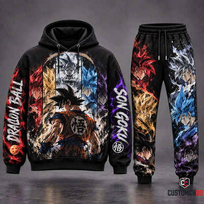 Son Goku Transformation Fan Set — Dragon Ball Hoodie & Sweatpants