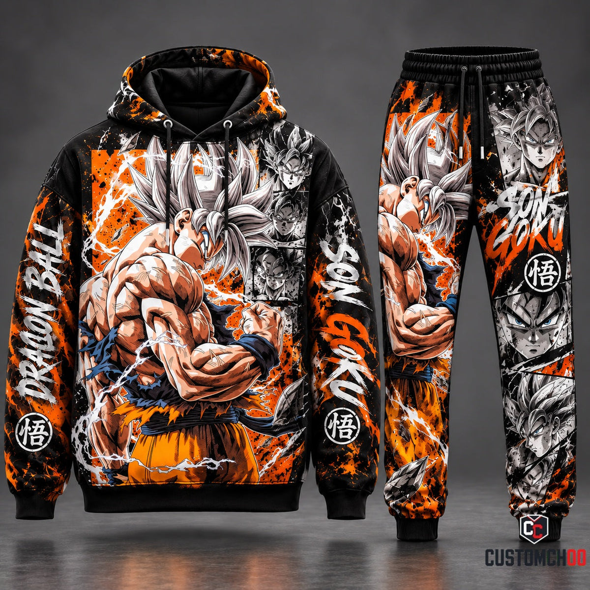Son Goku Transformation Fan Set — Dragon Ball Hoodie & Sweatpants