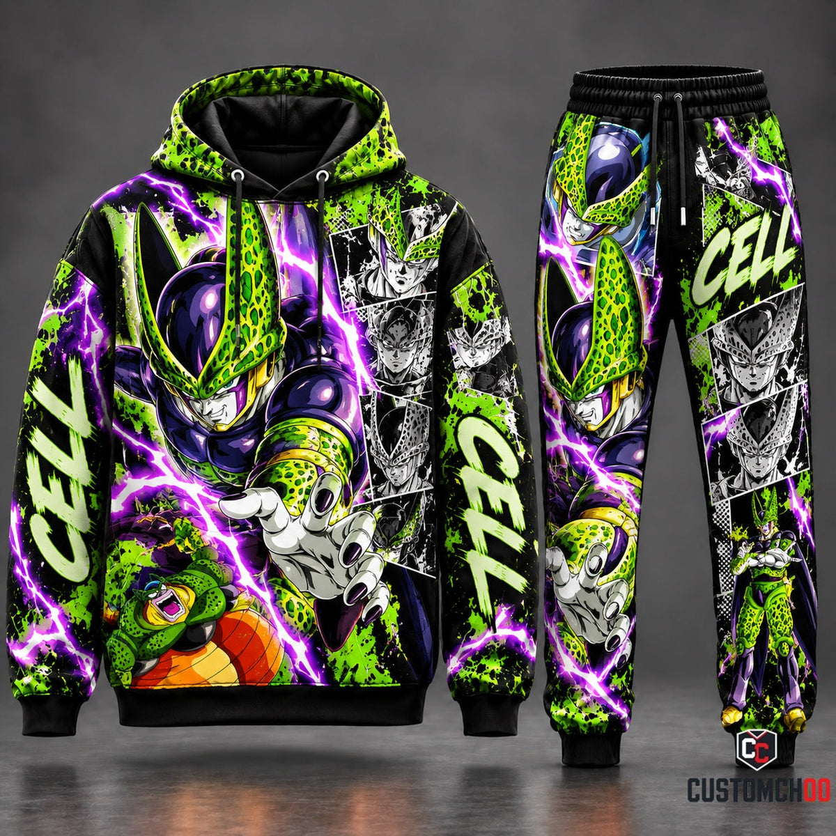 Cell Transformation Fan Set — Dragon Ball Hoodie & Sweatpants