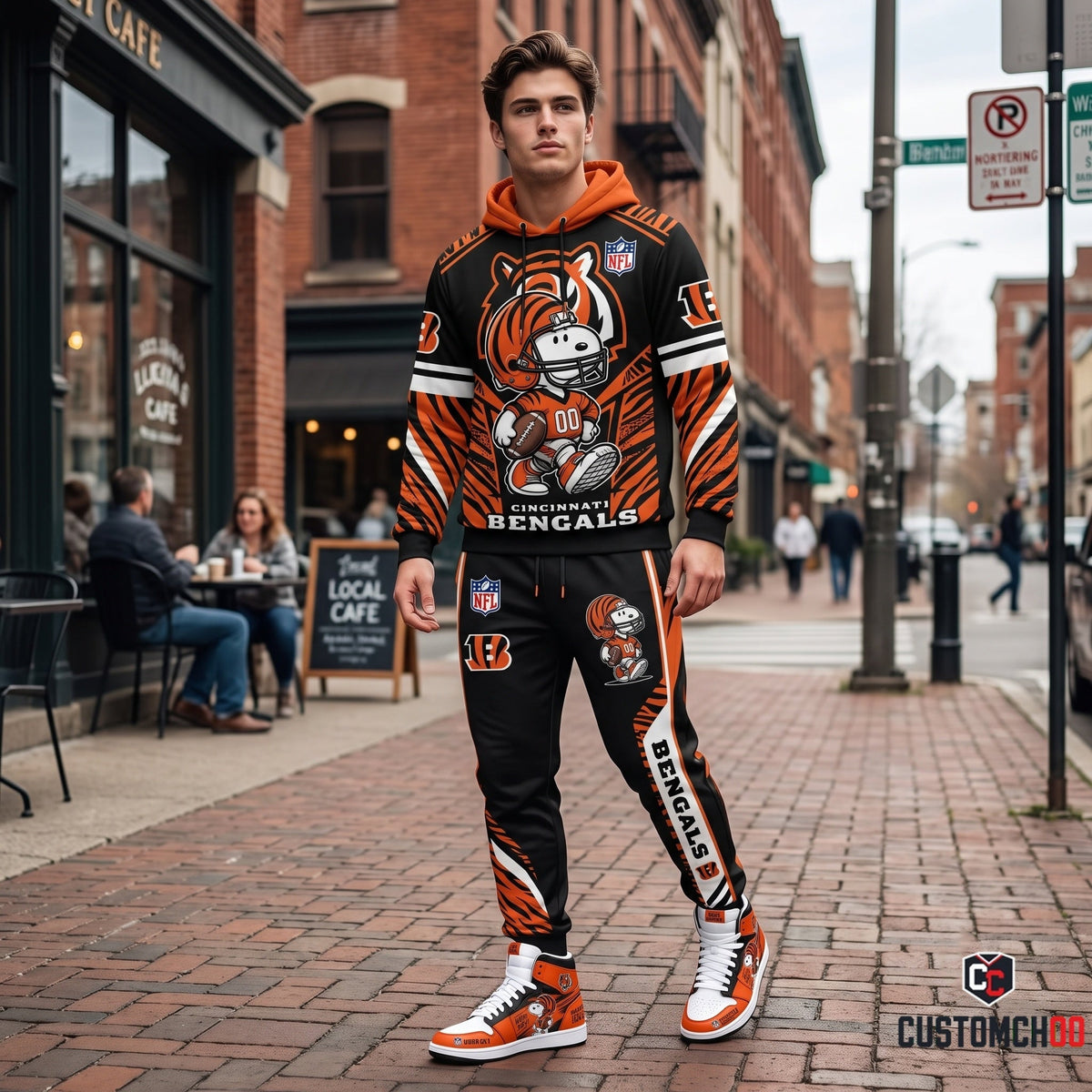 NFL Dog Football Fan Hoodie & Sweatpants & High Sneakers | All 32 Teams Available