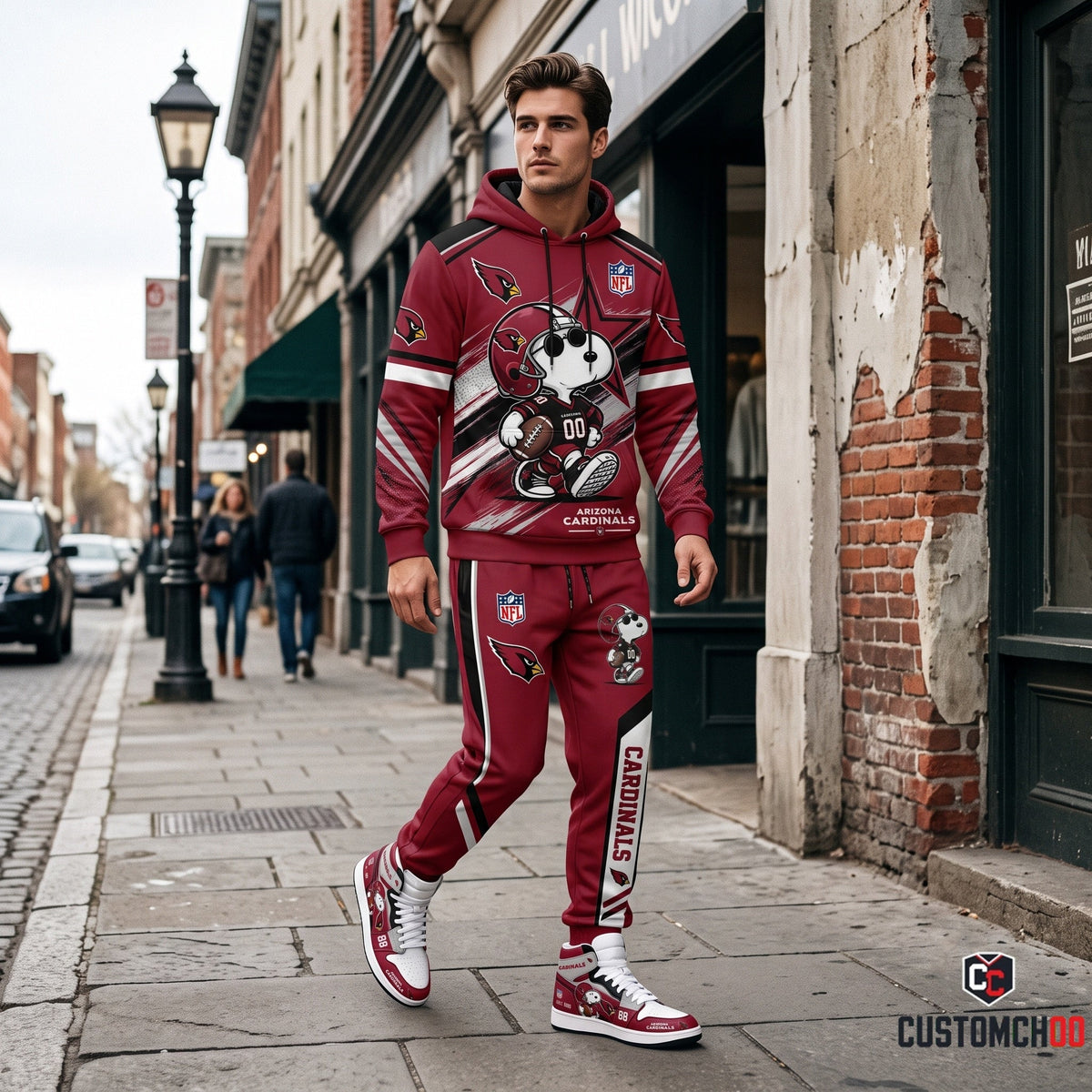 NFL Dog Football Fan Hoodie & Sweatpants & High Sneakers | All 32 Teams Available