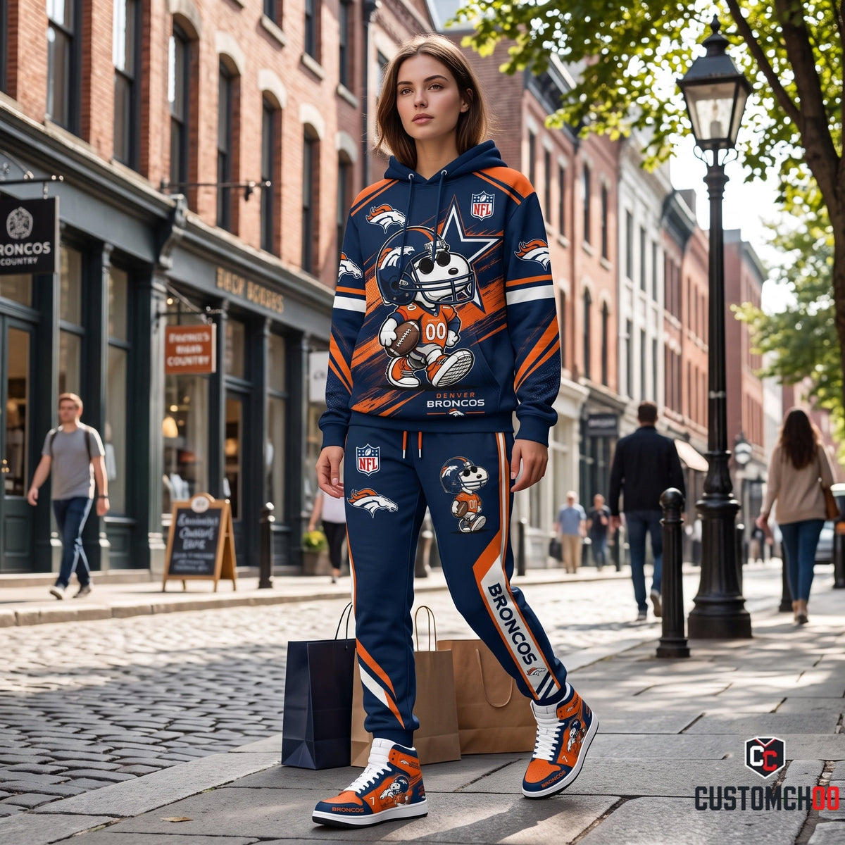 NFL Dog Football Fan Hoodie & Sweatpants & High Sneakers | All 32 Teams Available