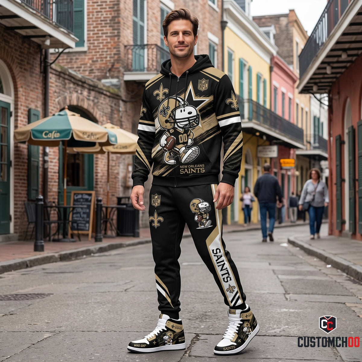 NFL Dog Football Fan Hoodie & Sweatpants & High Sneakers | All 32 Teams Available