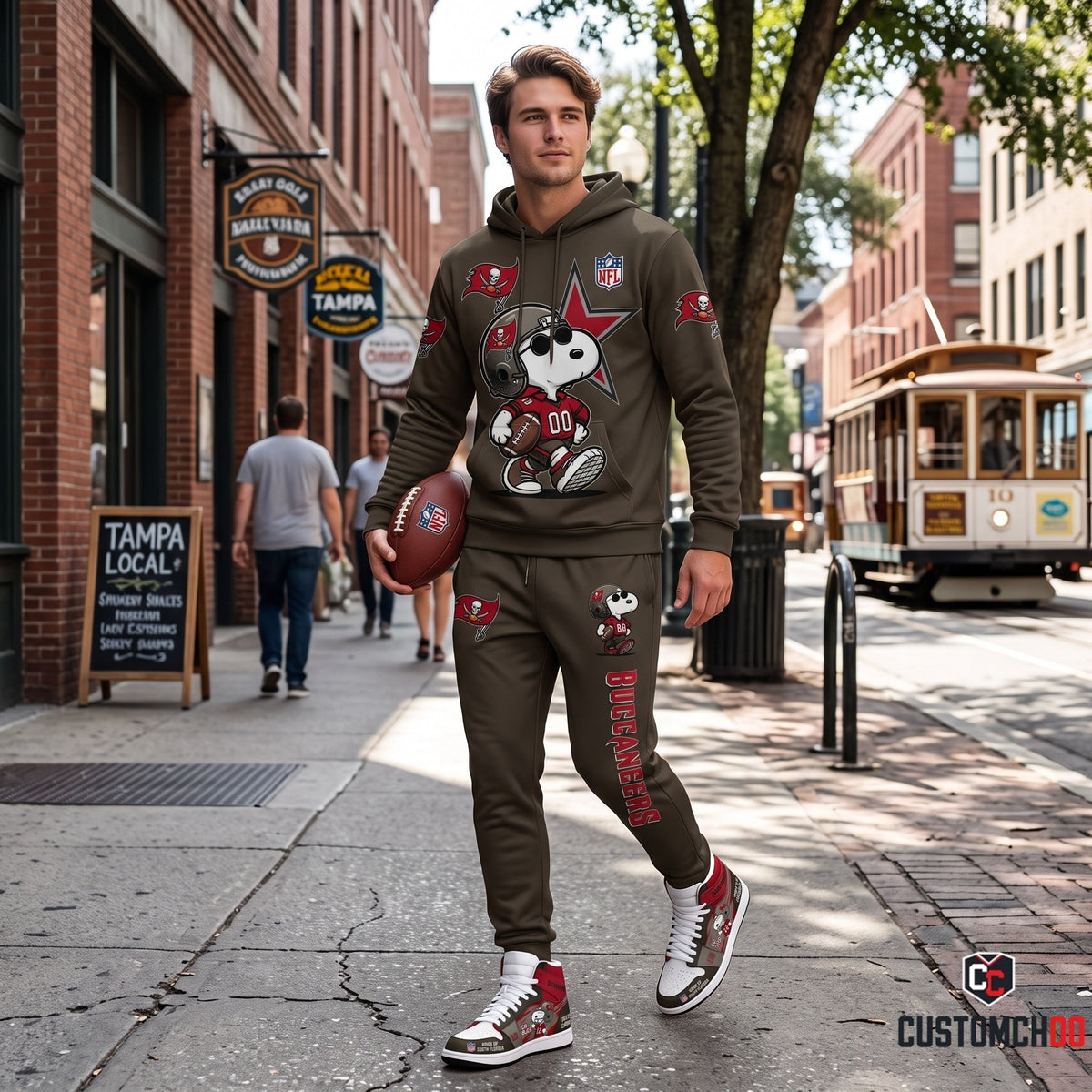 NFL Dog Football Fan Hoodie & Sweatpants & High Sneakers | All 32 Teams Available