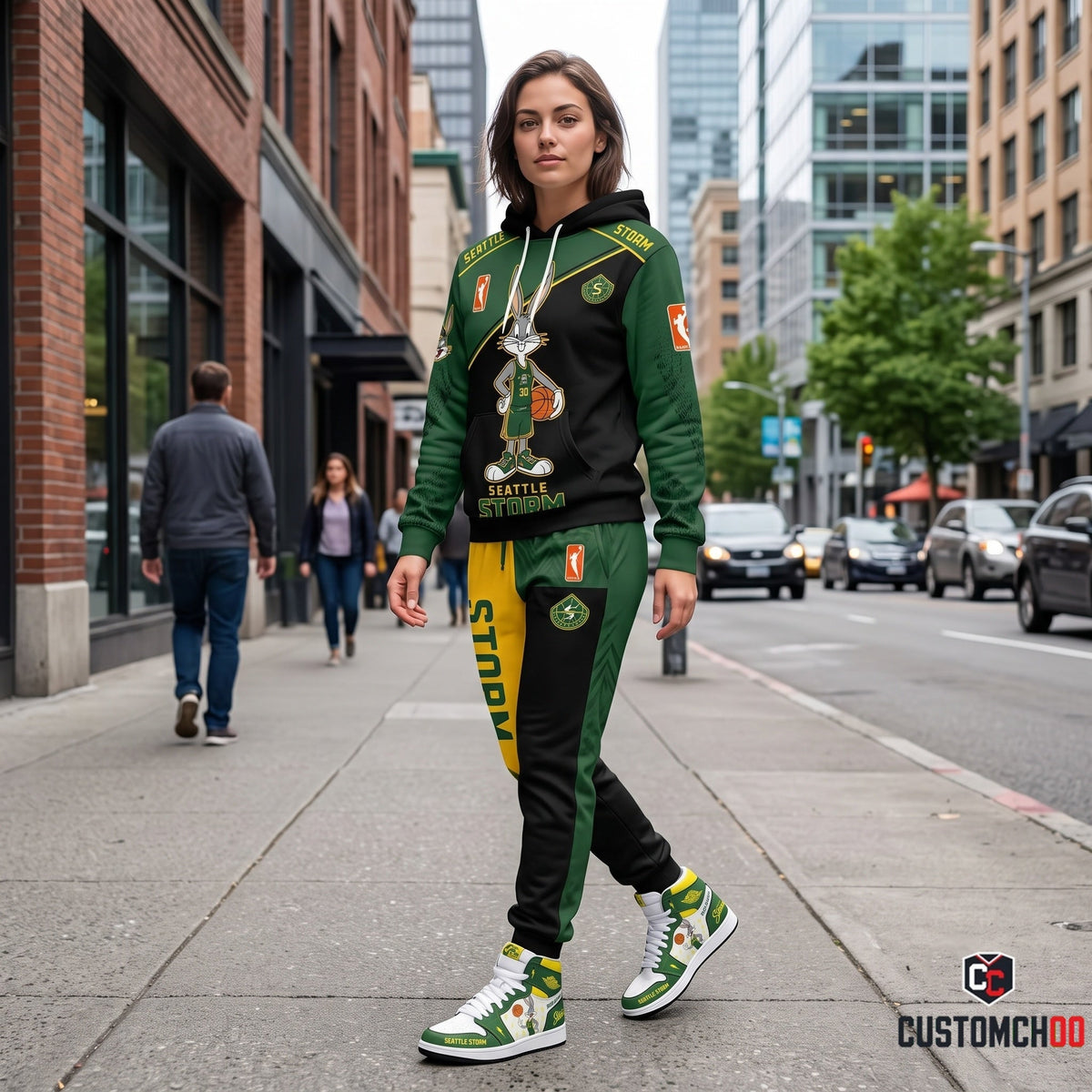 Women’s Basketball Fan Combo Set — Hoodie & Sweatpants and High Sneakers | All 15 WNBA Teams Available