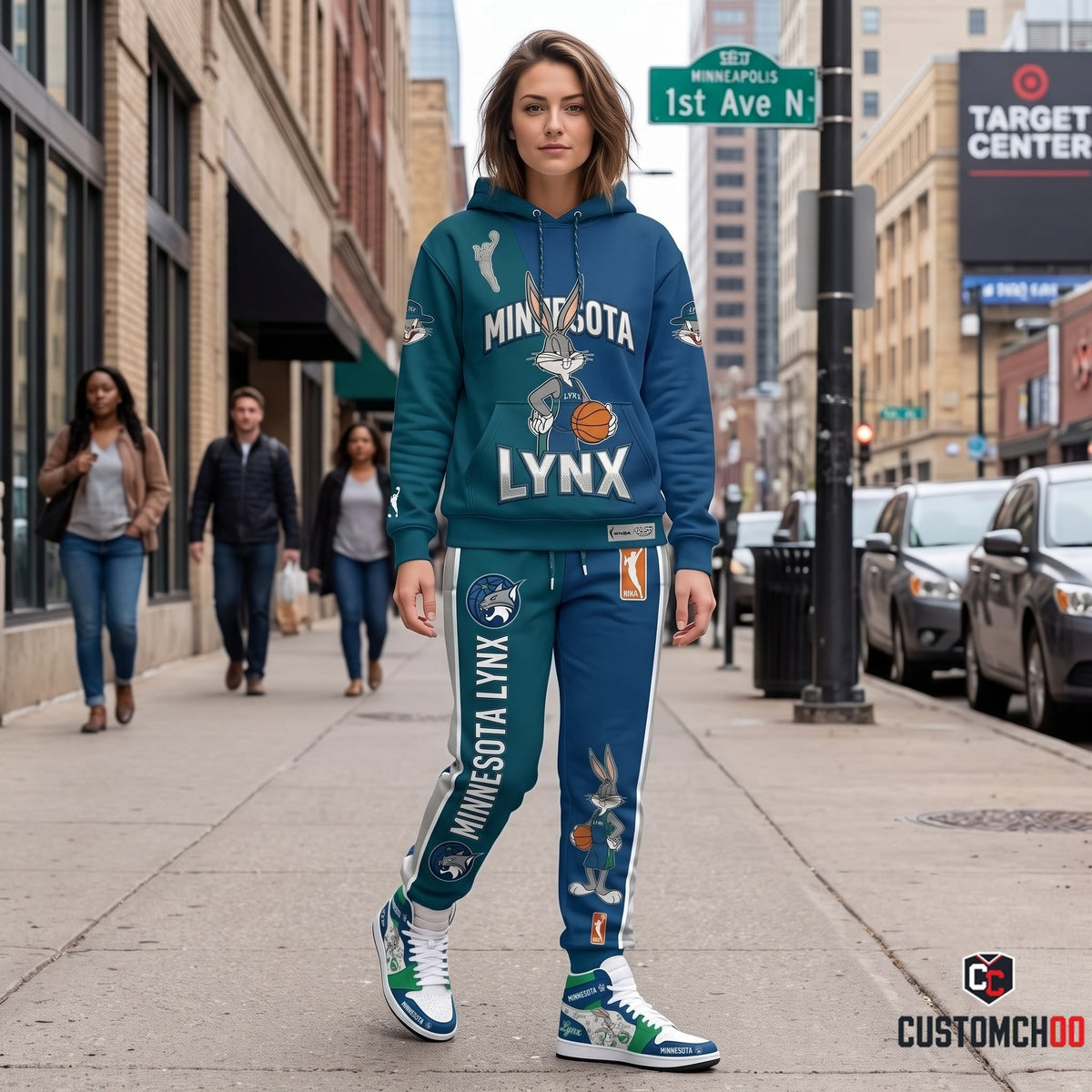 Women’s Basketball Fan Combo Set — Hoodie & Sweatpants and High Sneakers | All 15 WNBA Teams Available