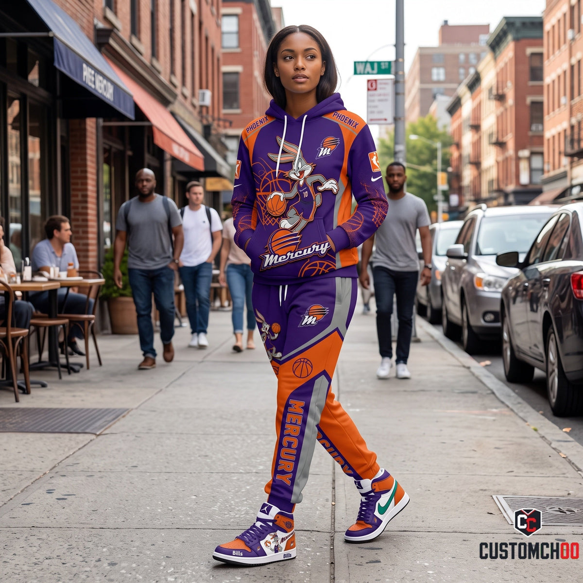 Women’s Basketball Fan Combo Set — Hoodie & Sweatpants and High Sneakers | All 15 WNBA Teams Available
