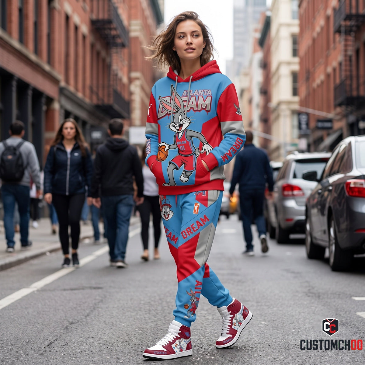 Women’s Basketball Fan Combo Set — Hoodie & Sweatpants and High Sneakers | All 15 WNBA Teams Available