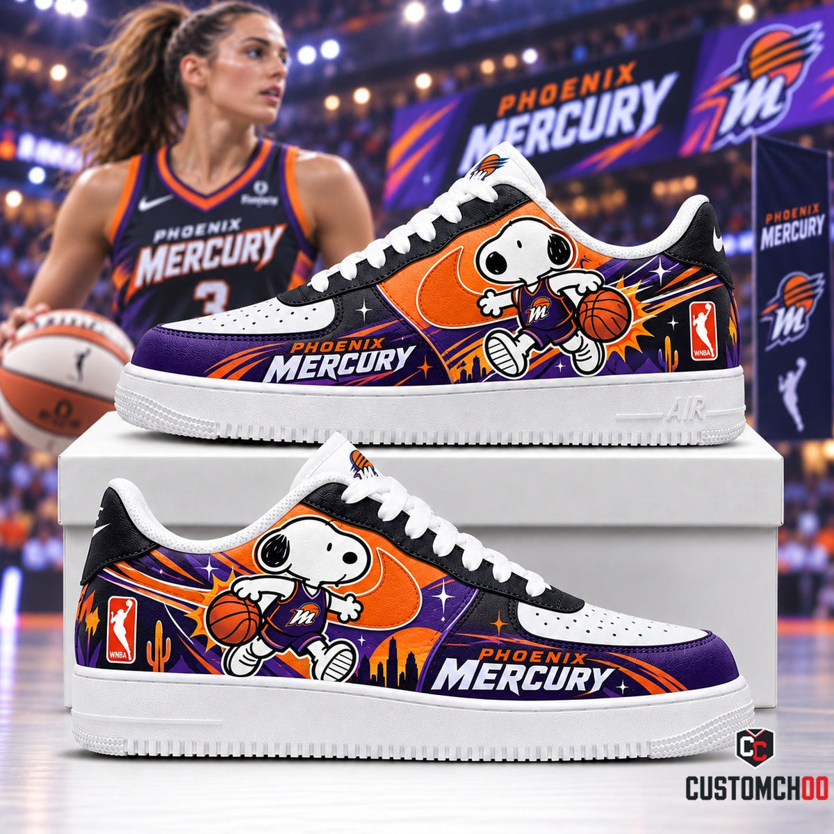 Beagle Dog - Women’s Basketball Fan Sneakers | All 15 WNBA Teams Available -Ver2