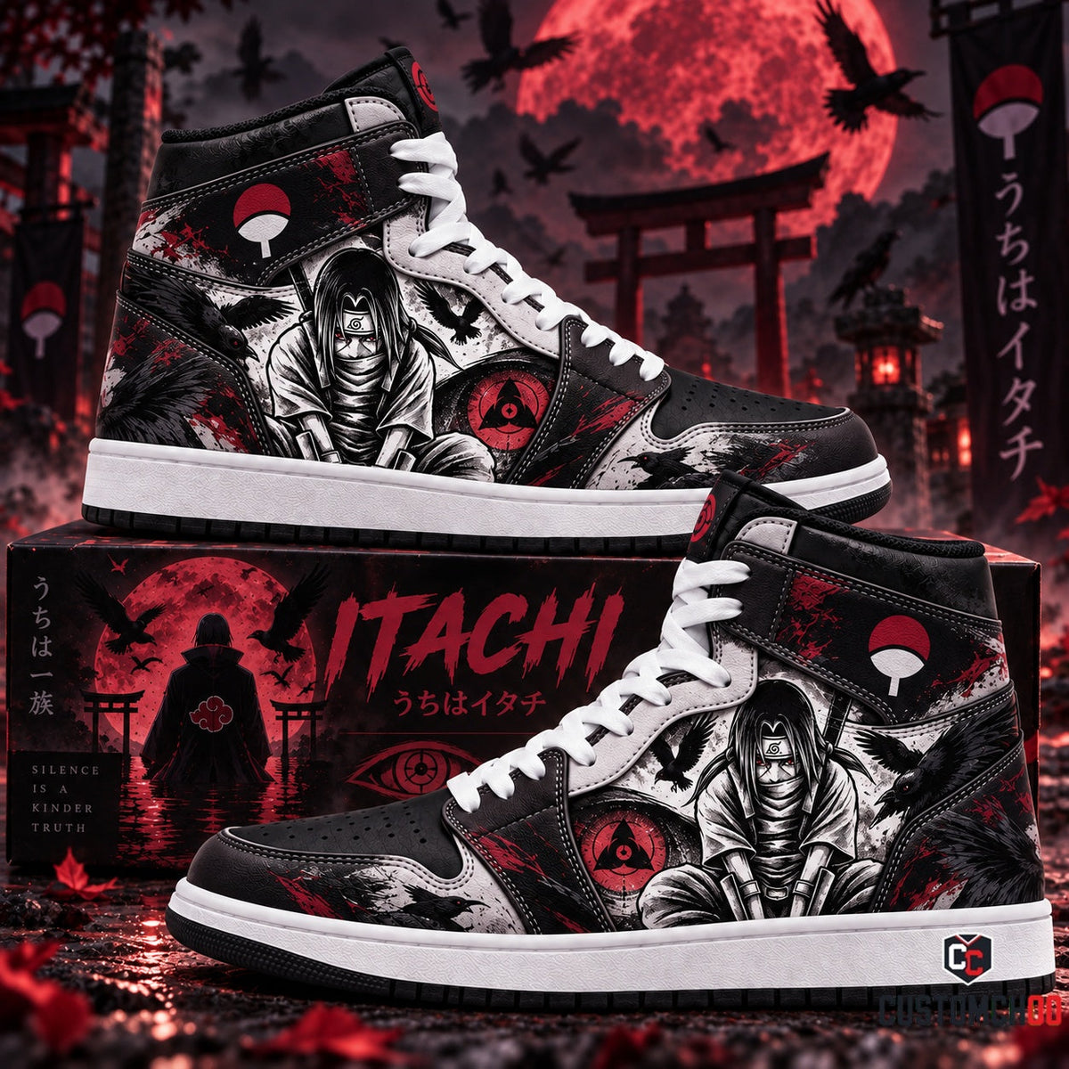 Uchiha Itachi High Top Sneakers — Naruto Inspired Fan Shoes