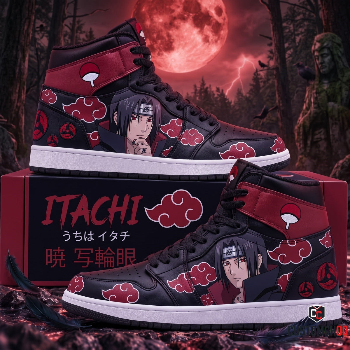Uchiha Itachi High Top Sneakers — Naruto Inspired Fan Shoes