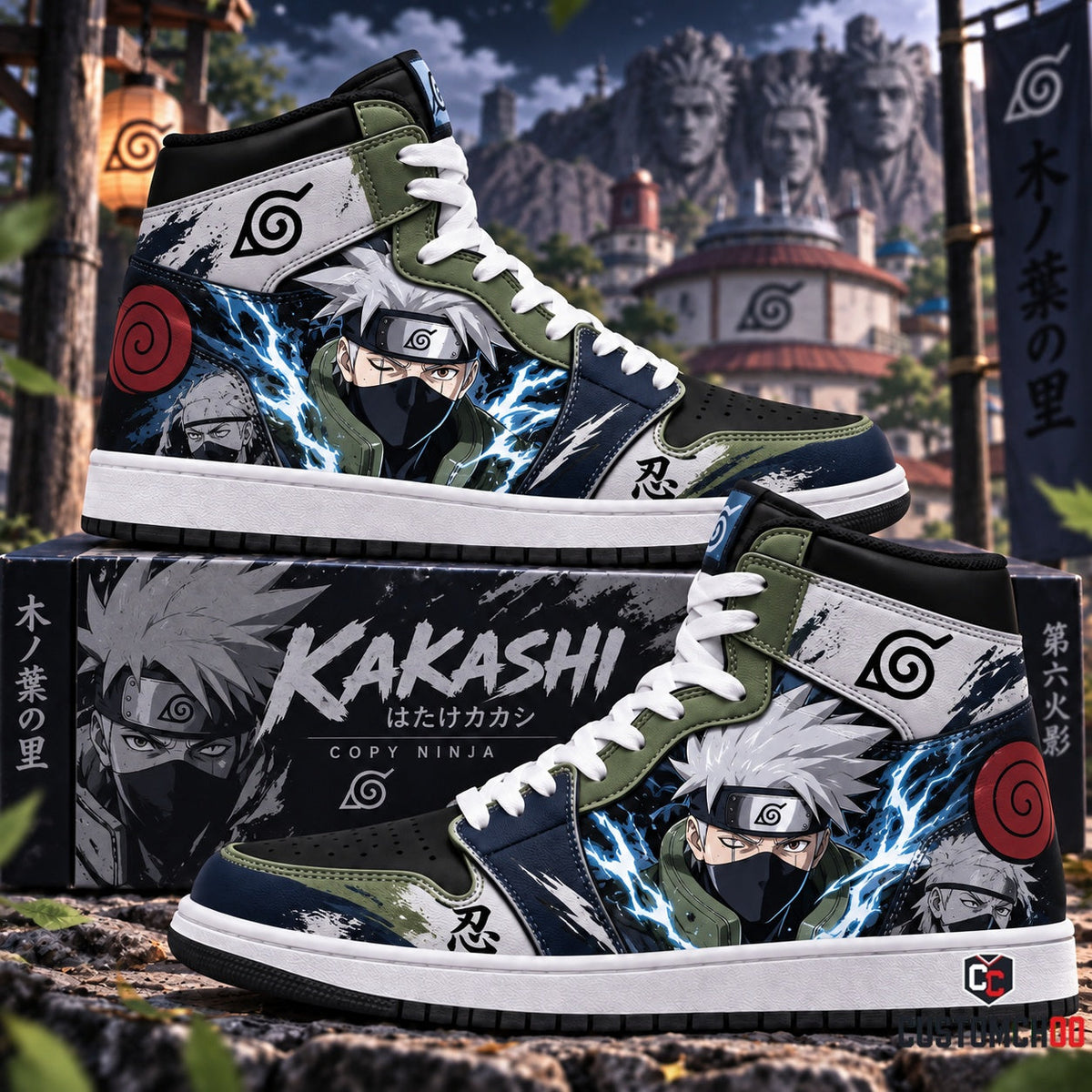 Hatake Kakashi High Top Sneakers — Naruto Inspired Fan Shoes