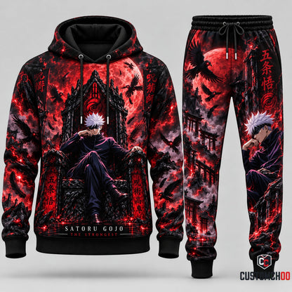 Gojo Satoru Transformation Fan Set — Ninjutsu Kaisen Hoodie & Sweatpants