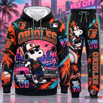 Limited Edition MLB Sport Fan Set x GTA VI x Snoopy — Hoodie & Sweatpants Set | All 30 Teams Available