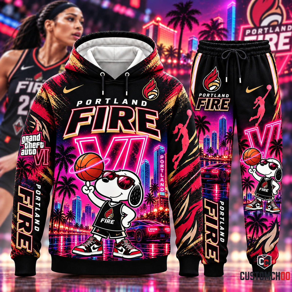 Beagle Dog x GTA VI - Women’s Basketball Fan Set — Hoodie & Sweatpants | All 15 Teams Available