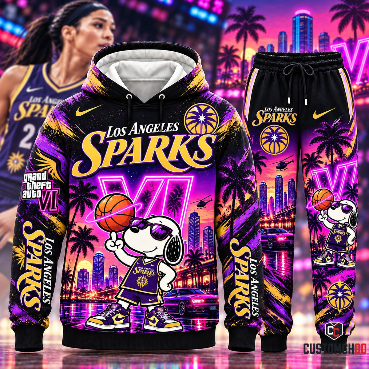 Beagle Dog x GTA VI - Women’s Basketball Fan Set — Hoodie & Sweatpants | All 15 Teams Available
