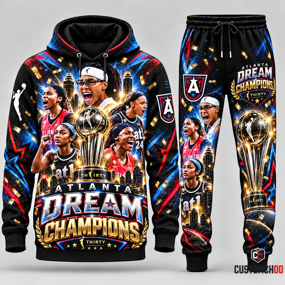 Atlanta Dream women's basketball hoodie and sweatpants fan set - Style 03