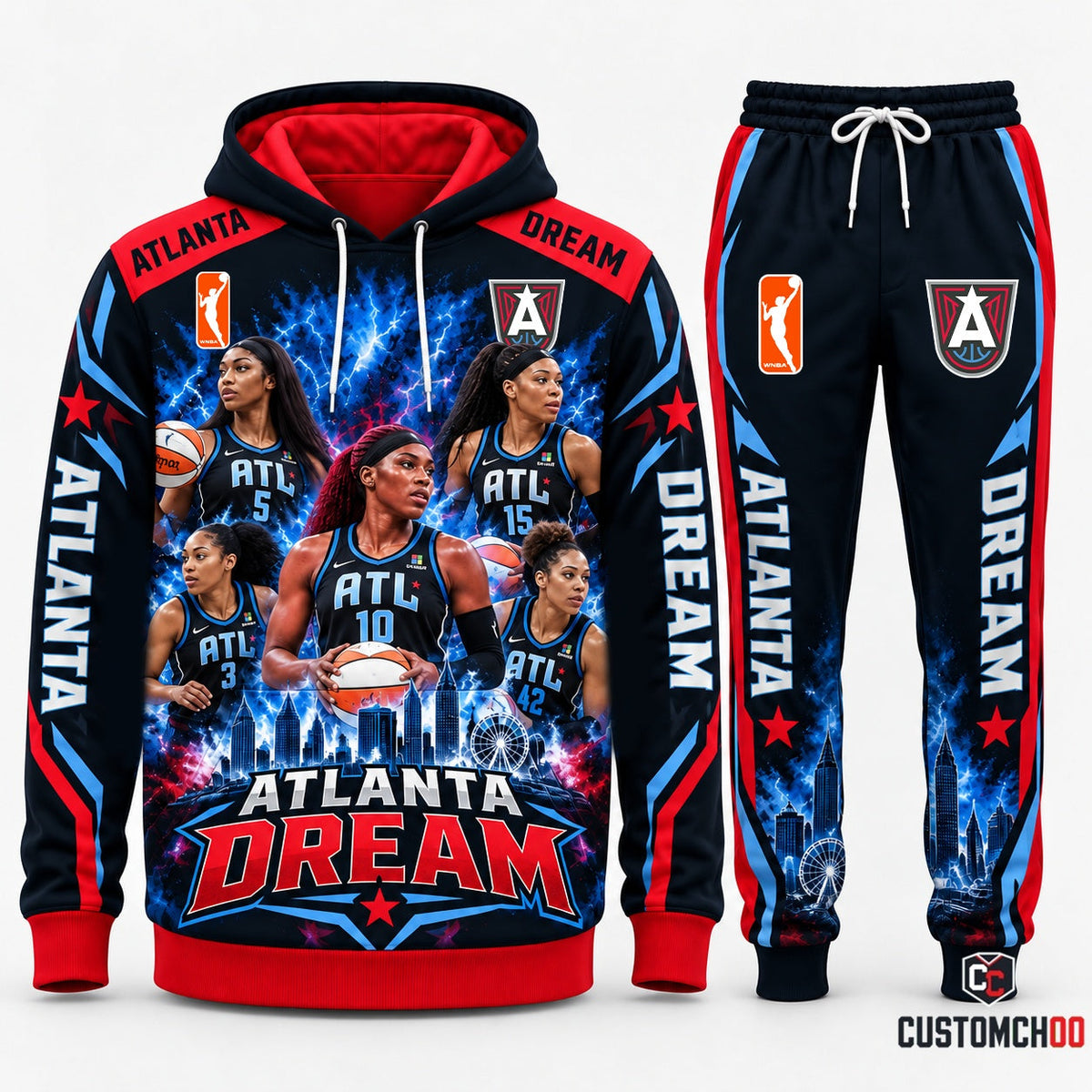 Atlanta Dream women's basketball hoodie and sweatpants fan set - Style 05