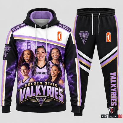 Golden State Valkyries women's basketball hoodie and sweatpants fan set - Style 02