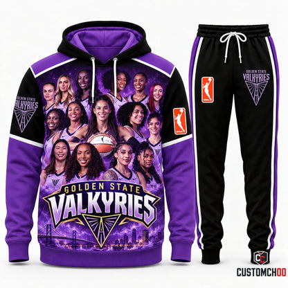 Golden State Valkyries women's basketball hoodie and sweatpants fan set - Style 04