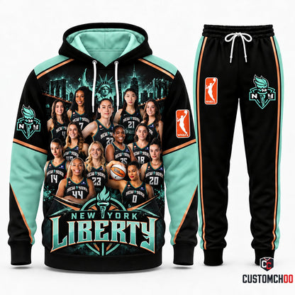 New York Liberty women's basketball hoodie and sweatpants fan set - Style 02