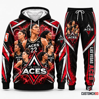 Las Vegas Aces women's basketball hoodie and sweatpants fan set - Style 03