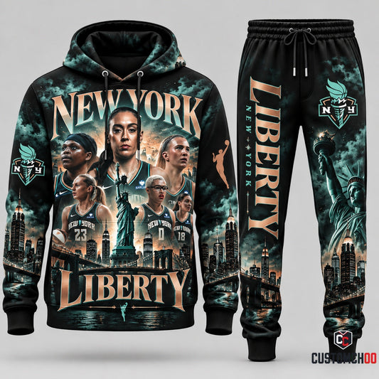 New York Liberty women's basketball hoodie and sweatpants fan set - Style 01