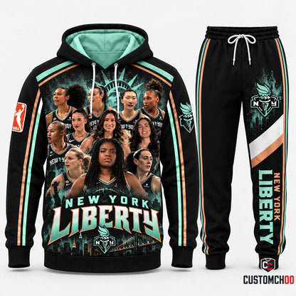 New York Liberty women's basketball hoodie and sweatpants fan set - Style 05