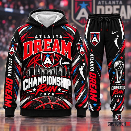 Atlanta Dream 2026 championship edition hoodie and sweatpants fan tracksuit set - front view