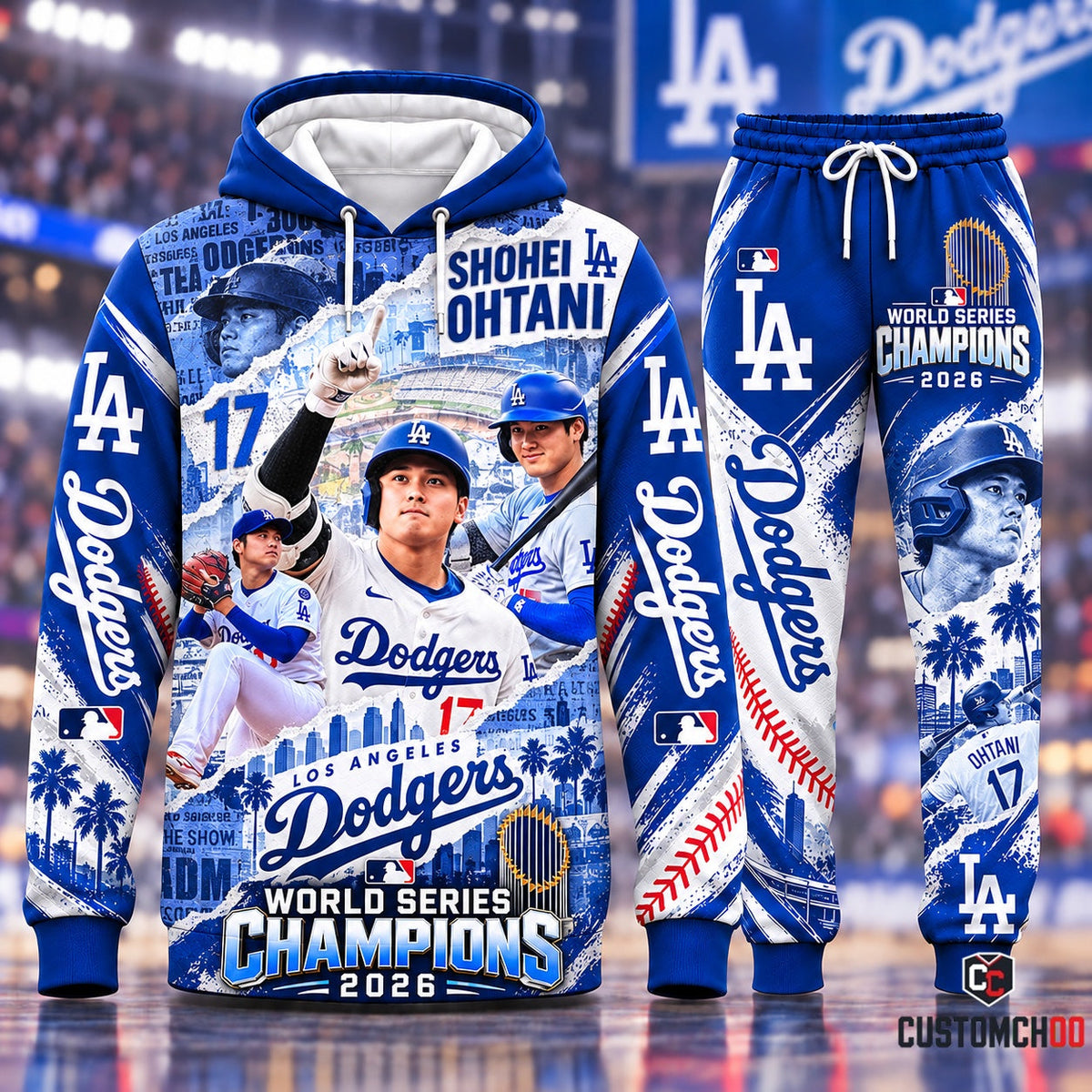 Shohei Ohtani #17 Los Angeles Dodgers World Series Champions 2026 Hoodie and Sweatpants Fan Set