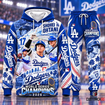 Shohei Ohtani #17 Los Angeles Dodgers World Series Champions 2026 Hoodie and Sweatpants Fan Set